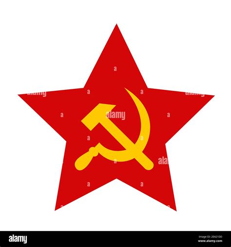 Red star with hammer and sickle - symbol and sign of communism and ...