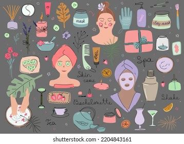 Set Elements Bachelorette Party Spa Stock Vector (Royalty Free) 2204843161 | Shutterstock