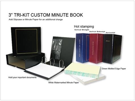 Minute Books :: Minute Book Binder + Paper :: Corpkit 3" Custom Minute ...