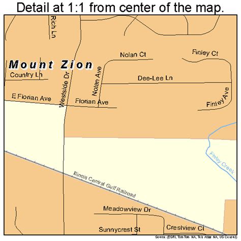 Mount Zion Illinois Street Map 1751206