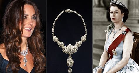 Dazzling diamonds: Kate wears Queen Elizabeth's rare jewels to gala