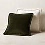 Brye Dark Green Velvet Modern Throw Pillow with Down-Alternative Insert 20'' | CB2