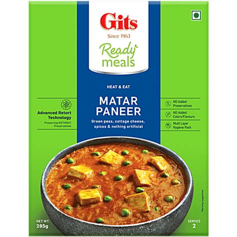 Buy Gits Ready Meals Matar Paneer 285 Gm Carton Online at the Best ...