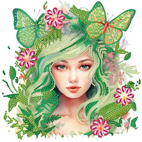 Butterfly Elf Girl Special Shaped Diamond Painting - 30*30CM