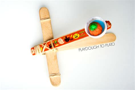 Candy Pumpkin Catapults - Playdough To Plato