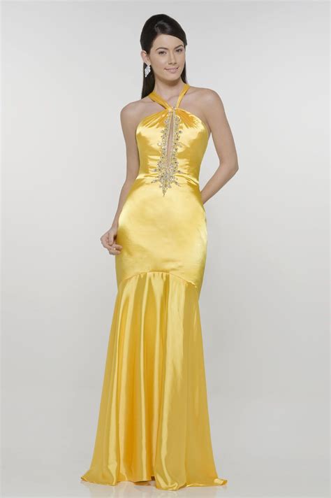 Pin by Tami Martin on Yellow/Amarillo | Satin dress long, Yellow ...