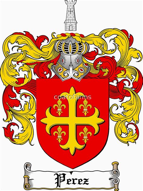 "Perez Family Crest / Perez Coat of Arms T-Shirt" T-shirt by coatofarms ...