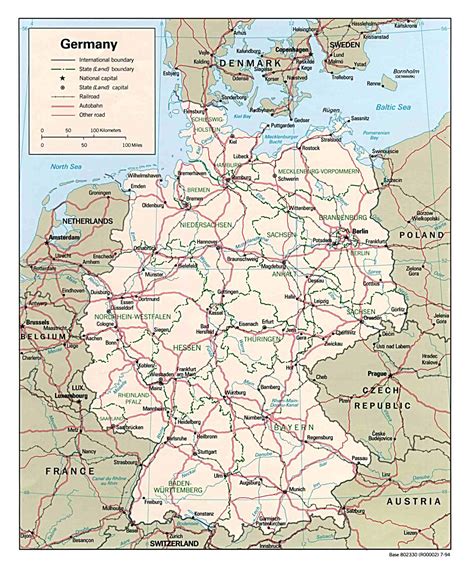 Detailed administrative and road map of Germany. Germany detailed ...