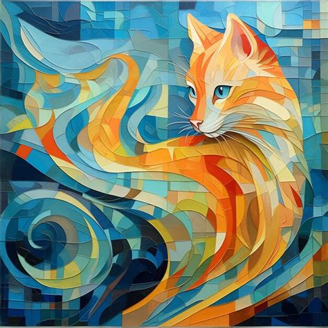 Premium AI Image | An abstract Ragdoll cat with strange hair and eyes on it