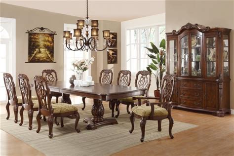 Cherry Dining Room Set With Hutch – lanzhome.com