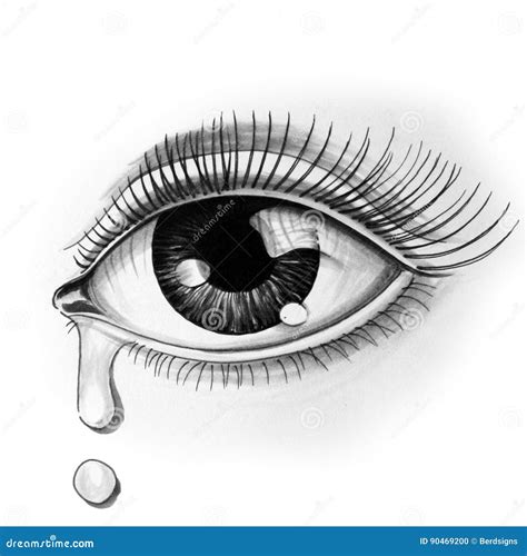 Eye and tear stock illustration. Illustration of crying - 90469200