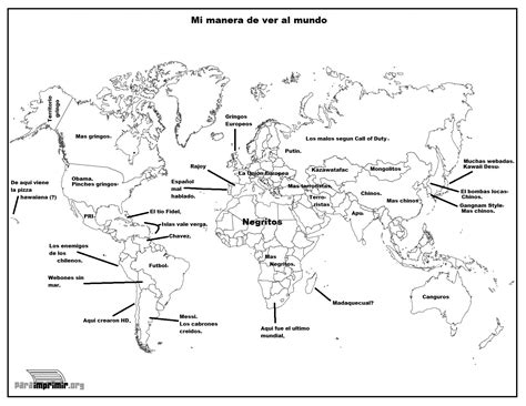 Planisferio sin división política para imprimir - Imagui