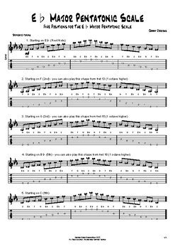 E♭ Major Pentatonic Scale (Five Positions) by Danny Crocome Music