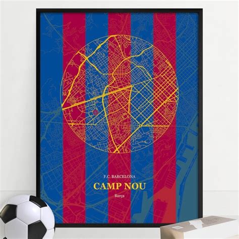 Barcelona: Camp Nou Map Print - Etsy