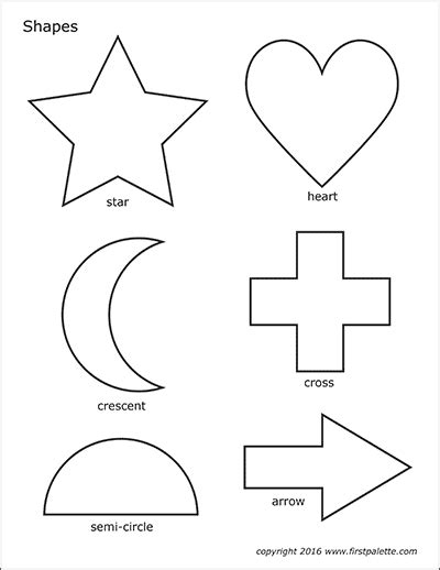 Basic Shapes | Free Printable Templates & Coloring Pages | FirstPalette.com