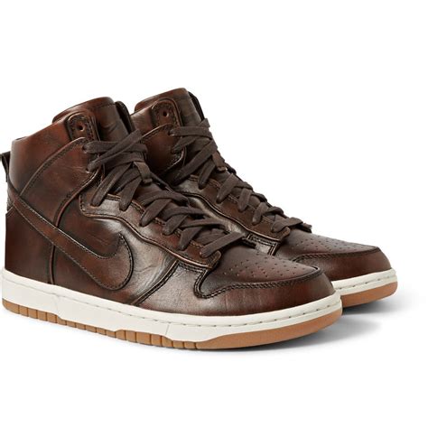 Nike Lab Dunk High Sp Burnished Leather Sneakers in Brown for Men - Lyst