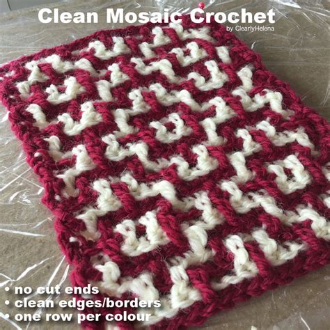 Mosaic Crochet: Clean Mosaic Crochet Tutorial (1-Row, No Cut Ends CMC) ・ClearlyHelena