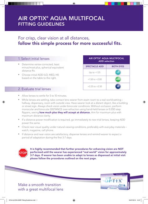 Ciba Air Optix Multifocal Fitting Guide - FitnessRetro