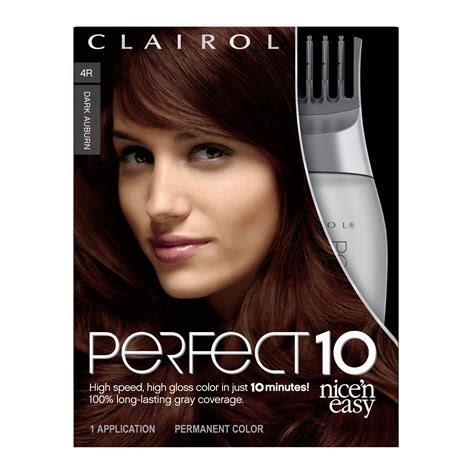 Clairol Nice 'n Easy Perfect 10 Hair Color, 4R Dark Auburn - Walmart.com - Walmart.com