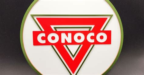 Vintage Conoco Sign 3 Colors by Triple G Workshop | Download free STL model | Printables.com