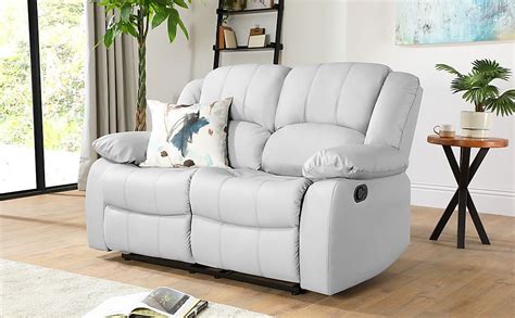 Dakota 2 Seater Recliner Sofa, Light Grey Classic Faux Leather Only £549.99 | Furniture & Choice