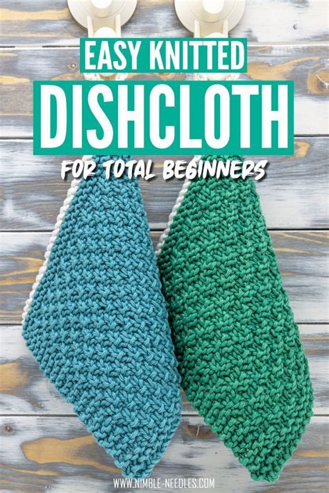 Easy knitted dishcloth pattern for beginners [+ step by step instruction… | Knitted washcloth ...