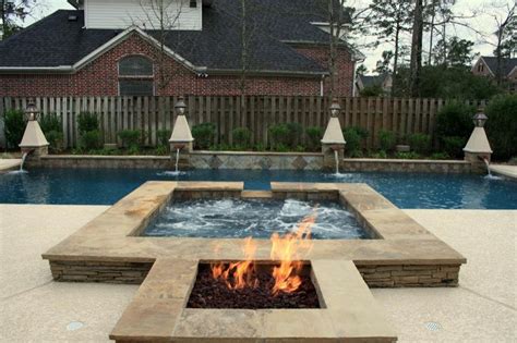 Pin by Rex on Pools/Outdoor Living | Fire pit near pool, Outdoor patio designs, Backyard spa