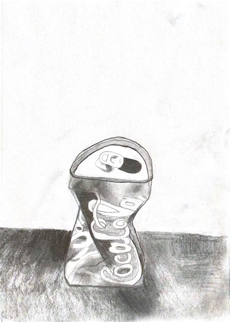 Crushed Coke Can Drawing Sketch | Drawings, Drawing sketches, Pop cans