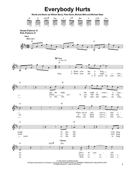 Everybody Hurts | Sheet Music Direct