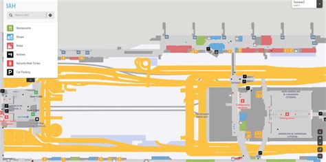 Terminal D map IAH airport - George Bush Intercontinental Airport