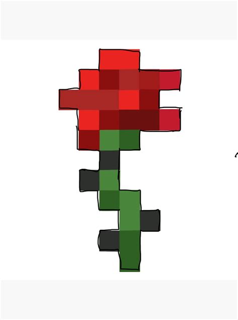 Minecraft rose by realisticpine64 on DeviantArt