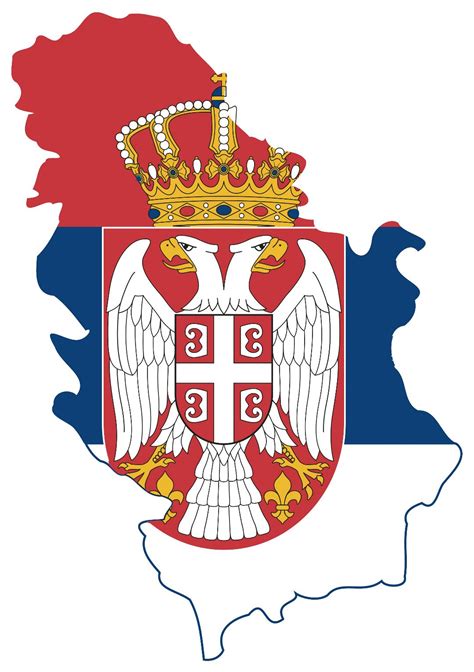 Large flag map of Serbia | Serbia | Europe | Mapsland | Maps of the World