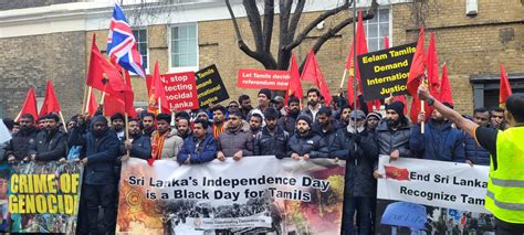 British Tamils protest Sri Lanka's 75th Independence Day | Tamil Guardian