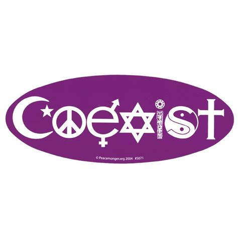 Coexist Oval Bumper Sticker - [9'' x 3.5'']