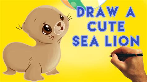 How to Draw a Cartoon Sea Lion - Cute and Easy - Narrated Tutorial - YouTube