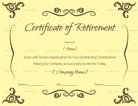 22+ Retirement Certificate Templates In Word And Pdf With Retirement Certificate Template ...