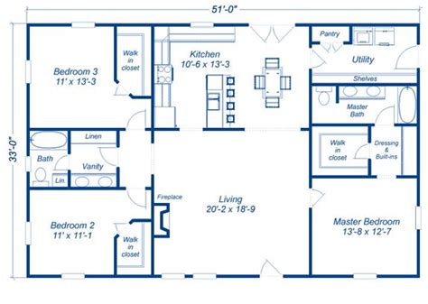 3 bedroom floor plan | Pole barn house plans, Metal house plans, New house plans