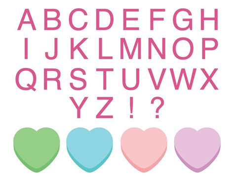 Conversation Heart Font SVG Valentine's Day Candy Heart - Etsy