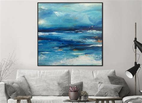 Original Seascape Art Blue Sea Painting Ocean Oil Painting - Etsy