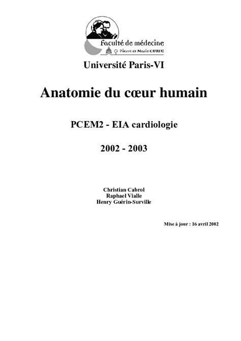 (PDF) anatomie du coeur humain | luca milo - Academia.edu