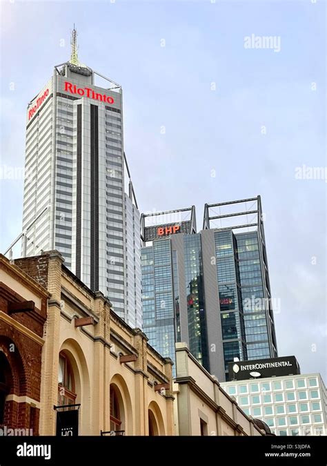 Rio Tinto and BHP mining giants office towers in CBD Perth Western ...