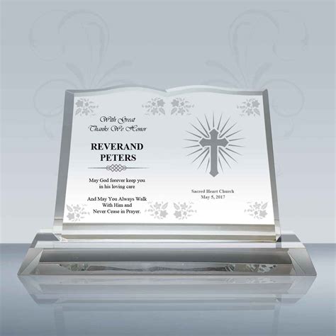 Pastor Appreciation Gift – Crystal Book Plaque (004) – Goodcount 3D ...