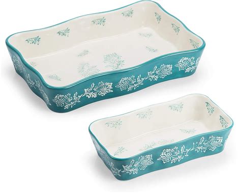 Wisenvoy Baking Dish Ceramic Bakeware Sets Lasagna Pan 2-pcs Casserole ...