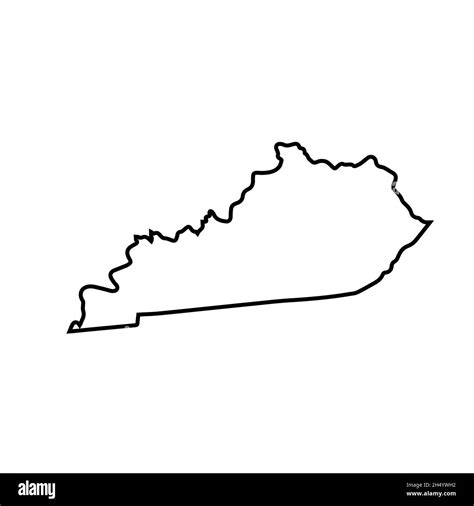 2D State of Kentucky outline map on white background Stock Photo - Alamy