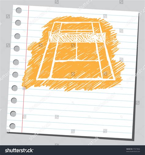 Sketch Of A Tennis Court Stock Vector Illustration 77577826 : Shutterstock