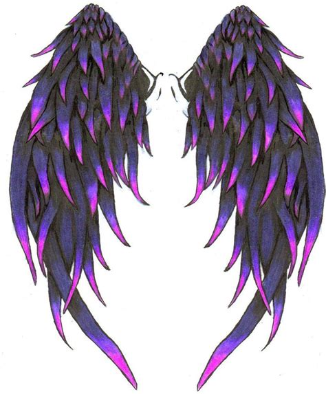 coloured wings for steph by greenwtch87 | Tatuajes de alas de angel, Diseños de tatuaje de alas ...