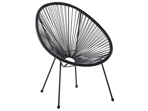 PE Rattan Accent Chair Black ACAPULCO II | Beliani.no