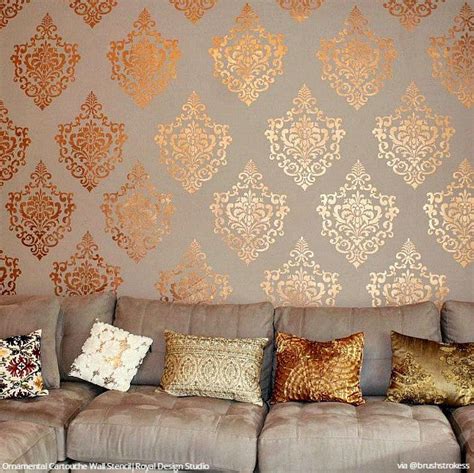 Living Room Wall Design Stencils - Under Asia