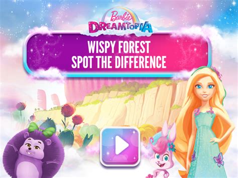 🕹️ Barbie Dreamtopia Wispy Forest Spot the Difference Game: Free Online ...