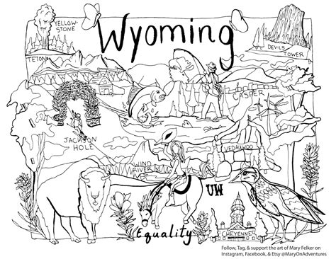 Wyoming Coloring Page Coloring Pages